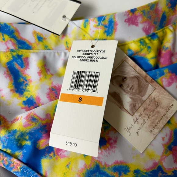 NWT Jessica Simpson Tie Dye High Waist Spritz Bikini Bottom Small - Picture 5 of 5